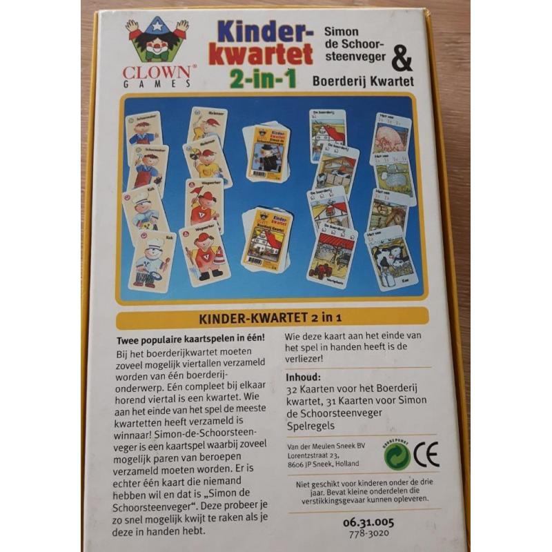 2 bord-en kaartspelen vanaf 3 jaar Kinderkwartet/Ganzenbord