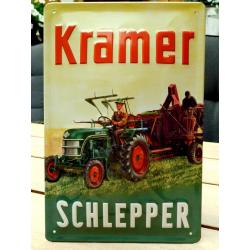 Reclamebord van Kramer Tractoren in reliëf-20x30cm